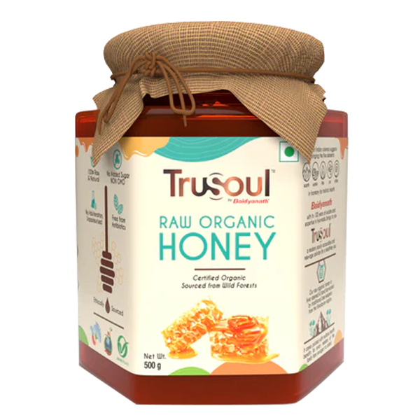 TruSoul Raw Organic Honey, 500gm (Glass Bottle)