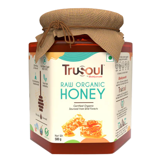 TruSoul Raw Organic Honey, 500gm (Glass Bottle)