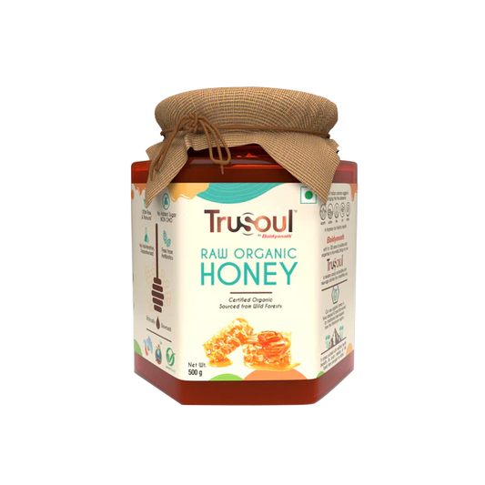 TruSoul Raw Organic Honey, 500gm (Glass Bottle)